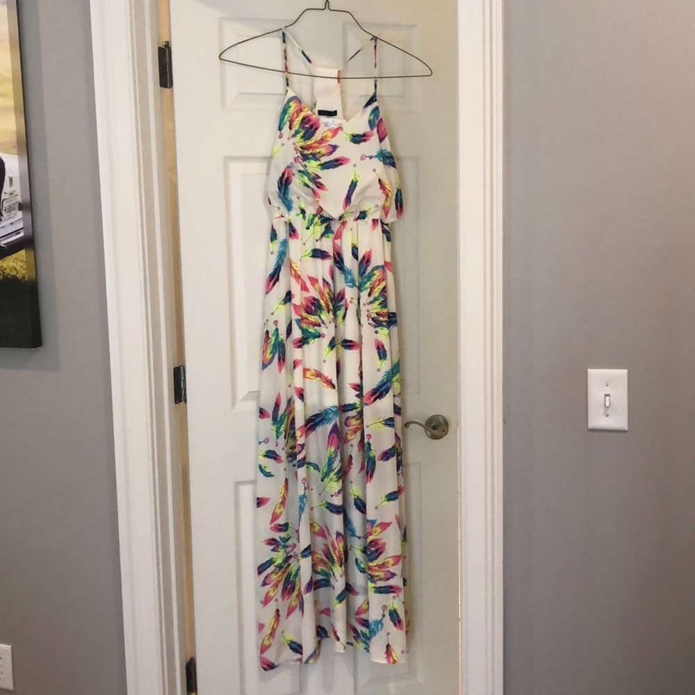 Feather Print Maxi Dress Size L